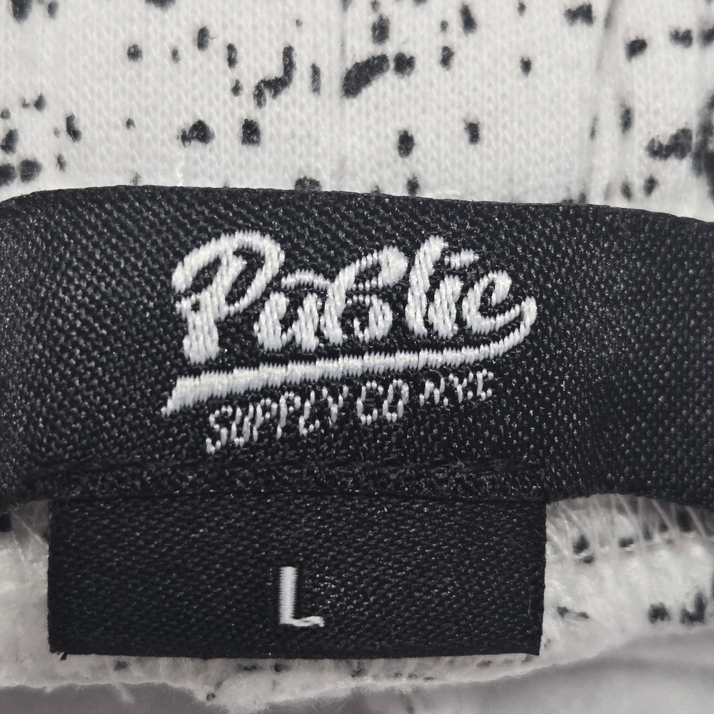 Public Supply Co. Men's Speckled Jogger Pants in White/Black Size L - Picture 7 of 8